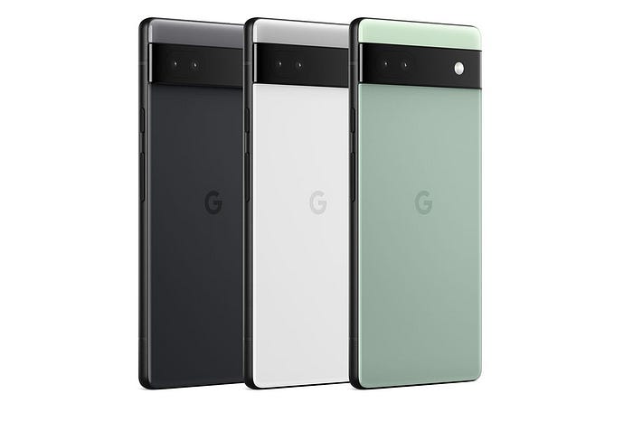 Google Pixel 6a smartphone on display