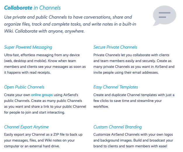 AirSend's channel features in action.