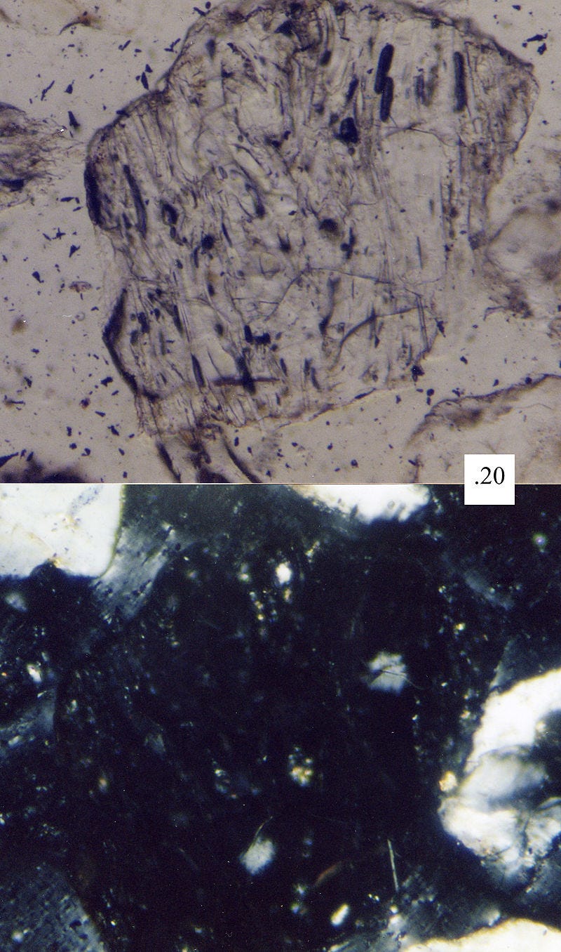 Basaltic glass under the microscope