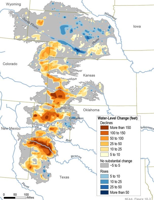 Aquifer Map Highlighting Depletion Areas