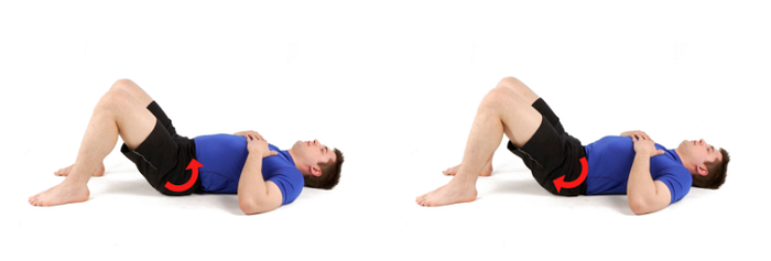 Demonstration of Supine Pelvic Tilt Exercise