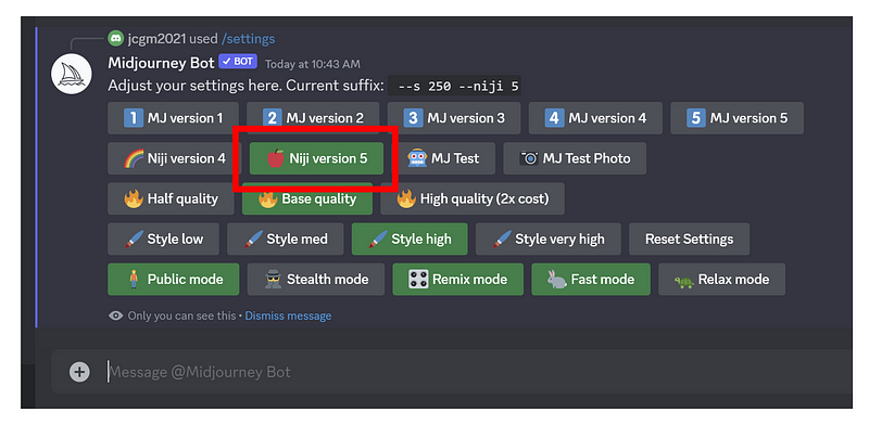 MidJourney Settings Overview