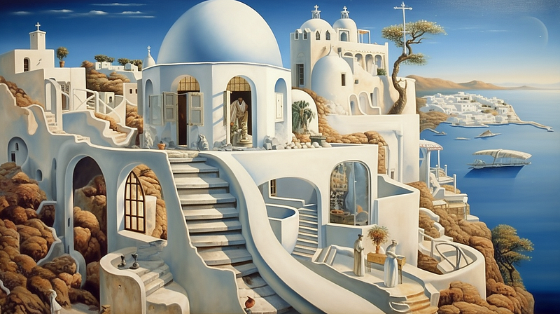 Santorini in Dali Style