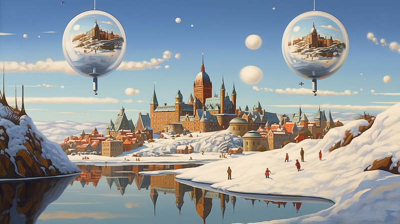 Quebec City in Dali Style