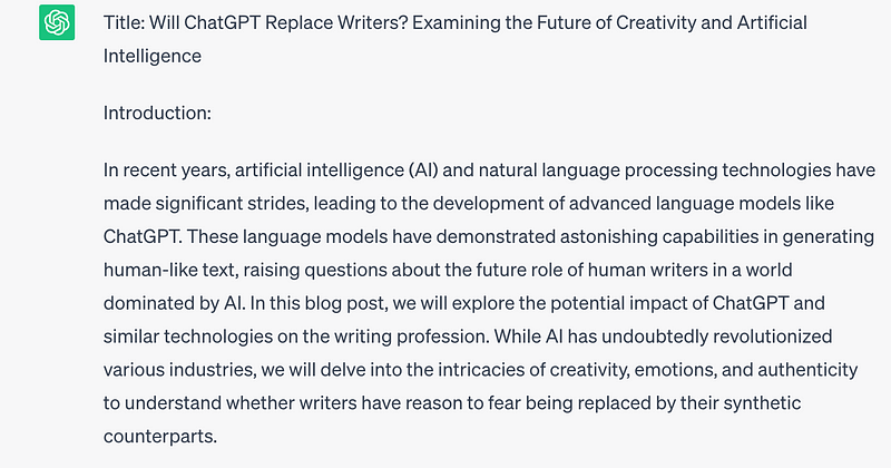 AI-generated article introduction