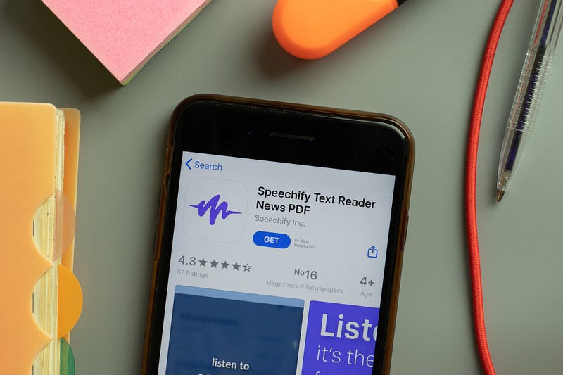 Speechify audio feature on Medium