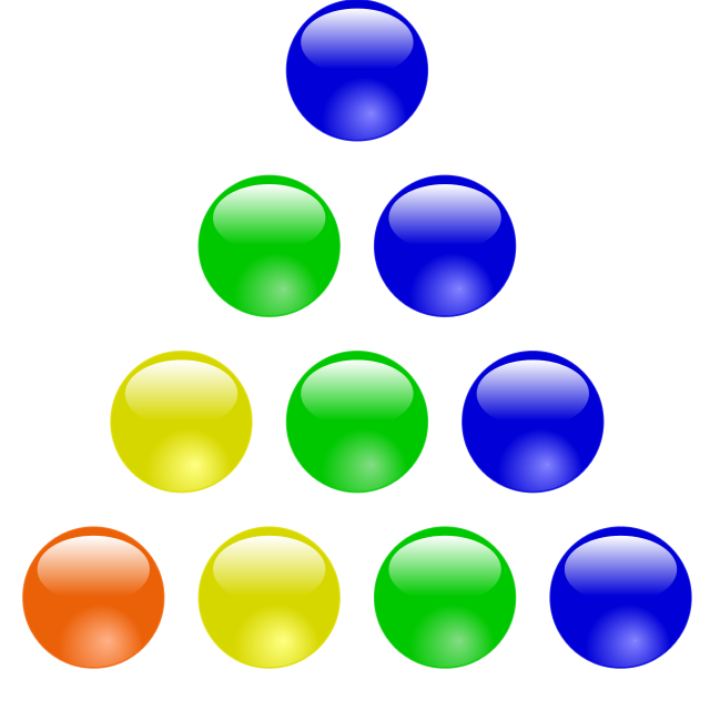 Triangular arrangement of balls