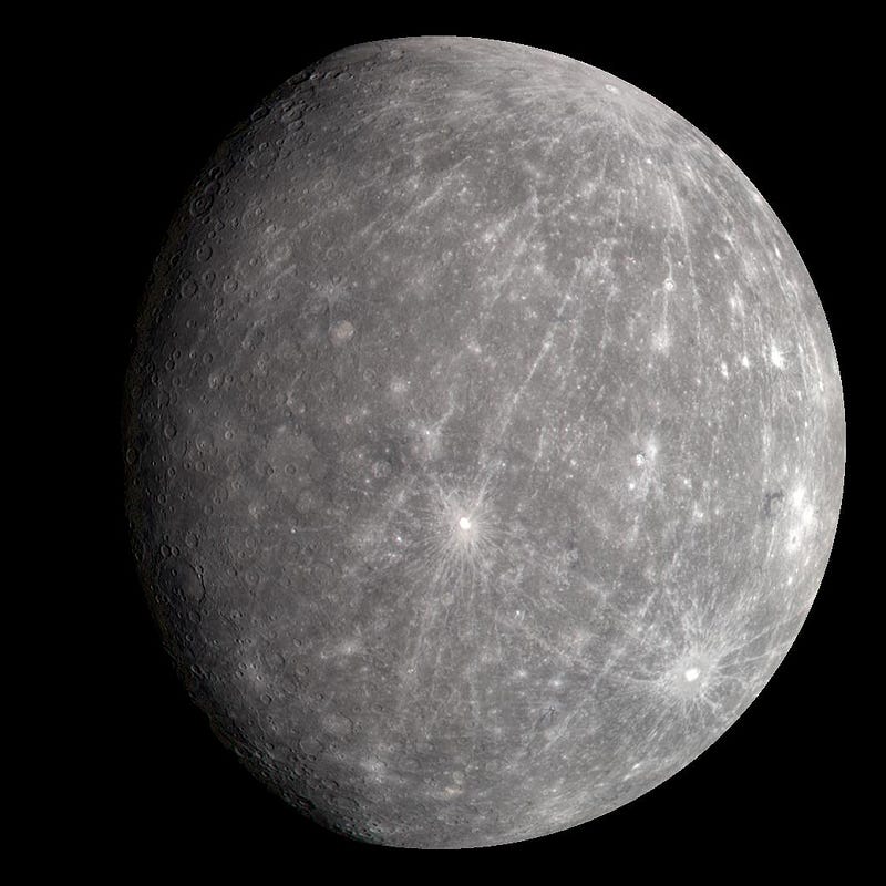 Cratered surface of Mercury