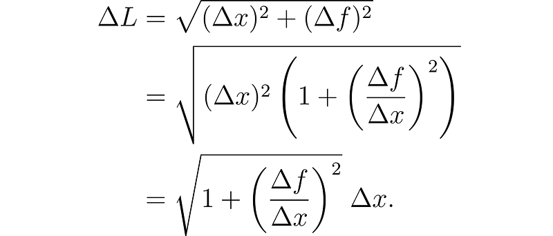 Pythagorean theorem applied to surface area calculation