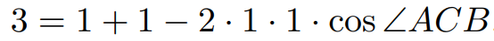 Law of cosines application