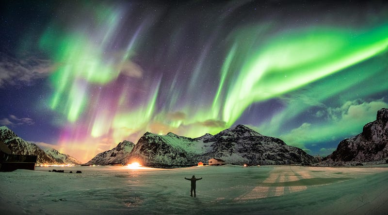 Stunning view of the Aurora Borealis